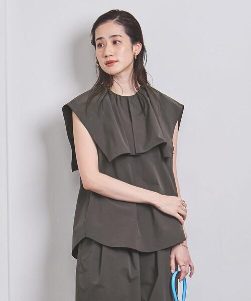 UNITED ARROWS (ユナイテッドアローズ) TFTギャザークルーネックブラウス 1516-162-1546 ホワイト ONE SIZE UNITED ARROWS (ユナイテッドアローズ) TFTギャザークルーネック