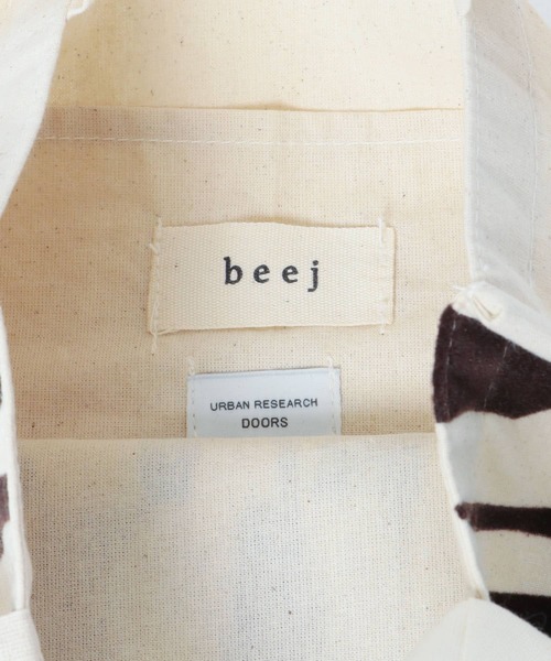 beej（ビージ）の「『別注』beej×DOORS　フロッキープリントトート（トートバッグ・レディース・ダークブラウン/ブルー・-）」の8枚目の写真