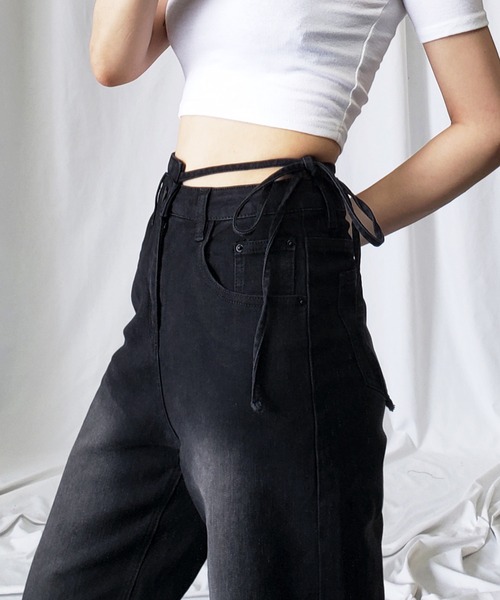 エムミーエメ　Mme eme サイドリボンストレートデニムM M me eme／Side ribbon straight denim(eme10390) | All Item