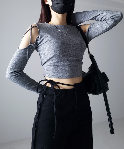 me+em select(ミームセレクト)の「【 4color 】カットアウトサイドリボンウォッシュストレートデニム(デニムパンツ・レディース・ブルー/アイボリー/ブラック/ダークブラック・LARGE/SMALL/X-LARGE/MEDIUM/X-SMALL)」の9枚目の写真