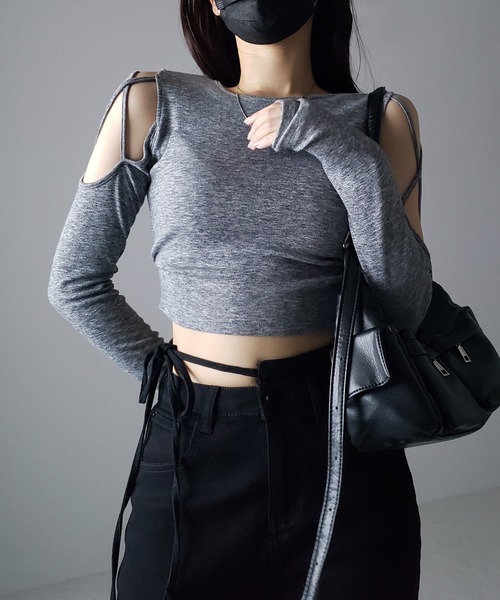 me+em select(ミームセレクト)の「【 4color 】カットアウトサイドリボンウォッシュストレートデニム(デニムパンツ・レディース・ブルー/アイボリー/ブラック/ダークブラック・LARGE/SMALL/X-LARGE/MEDIUM/X-SMALL)」の7枚目の写真