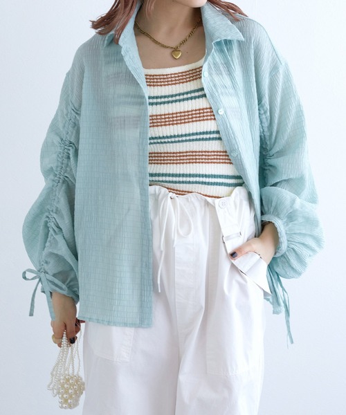 w closet(ダブルクローゼット)の「【前後2WAY】ブークレニットタンクトップ(タンクトップ・レディース・イエロー/ホワイト系その他/グリーン/オフホワイト・FREE)」の8枚目の写真