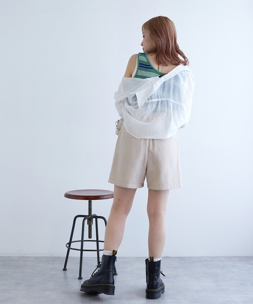 w closet(ダブルクローゼット)の「【前後2WAY】ブークレニットタンクトップ(タンクトップ・レディース・イエロー/ホワイト系その他/グリーン/オフホワイト・FREE)」の14枚目の写真