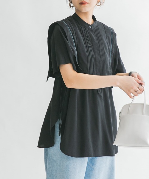 KBF（ケイビーエフ）の「ドロストレイヤードブラウス（シャツ/ブラウス・レディース・ブラック/オフホワイト/イエロー系その他・ONE）」の3枚目の写真