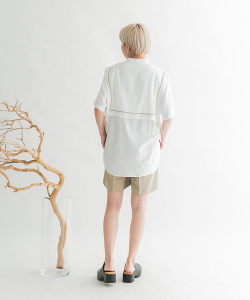 KBF（ケイビーエフ）の「ドロストレイヤードブラウス（シャツ/ブラウス・レディース・ブラック/オフホワイト/イエロー系その他・ONE）」の11枚目の写真