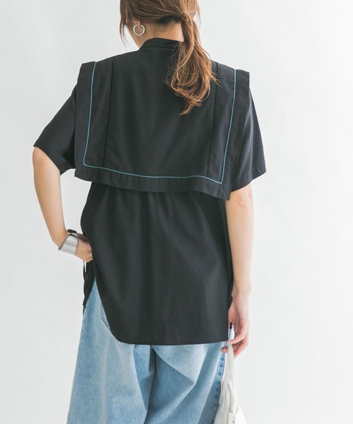 KBF（ケイビーエフ）の「ドロストレイヤードブラウス（シャツ/ブラウス・レディース・ブラック/オフホワイト/イエロー系その他・ONE）」の15枚目の写真