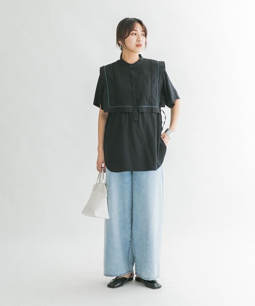 KBF（ケイビーエフ）の「ドロストレイヤードブラウス（シャツ/ブラウス・レディース・ブラック/オフホワイト/イエロー系その他・ONE）」の17枚目の写真