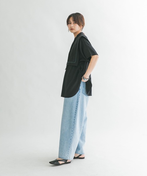 KBF（ケイビーエフ）の「ドロストレイヤードブラウス（シャツ/ブラウス・レディース・ブラック/オフホワイト/イエロー系その他・ONE）」の18枚目の写真