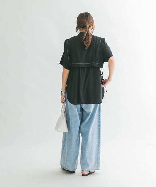 KBF（ケイビーエフ）の「ドロストレイヤードブラウス（シャツ/ブラウス・レディース・ブラック/オフホワイト/イエロー系その他・ONE）」の19枚目の写真