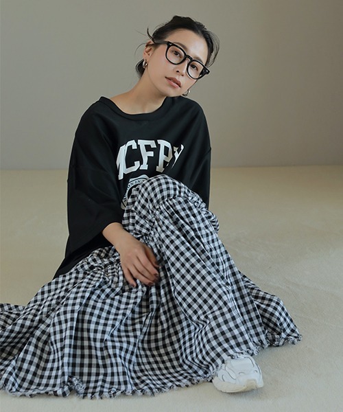 CREDONA(クレドナ)の「ギンガムチェックティアードSK(スカート・レディース・その他・FREE)」の3枚目の写真