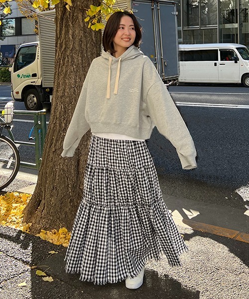 CREDONA(クレドナ)の「ギンガムチェックティアードSK(スカート・レディース・その他・FREE)」の7枚目の写真