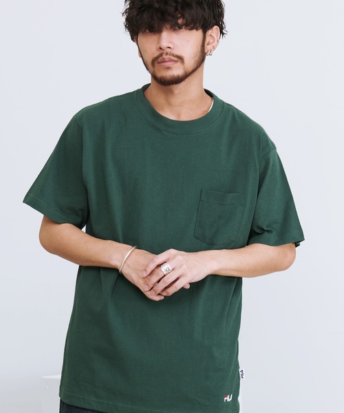 FILA(フィラ)の「『FILA/フィラ』ポケット付き半袖Tシャツ(Tシャツ/カットソー・メンズ・ブラック/ホワイト/ネイビー/グリーン・XL/L/M)」の3枚目の写真