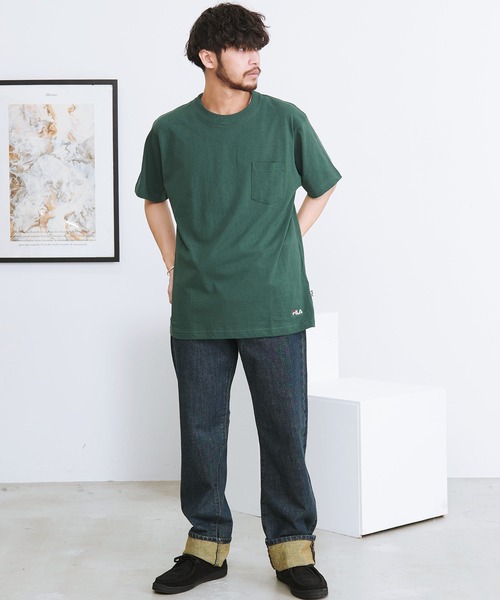 FILA(フィラ)の「『FILA/フィラ』ポケット付き半袖Tシャツ(Tシャツ/カットソー・メンズ・ブラック/ホワイト/ネイビー/グリーン・XL/L/M)」の14枚目の写真