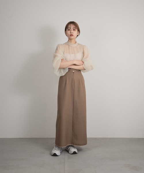 lawgy（ラウジー）の「change waist design skirt（スカート・レディース・モカ/ライトベージュ・FREE）」の8枚目の写真