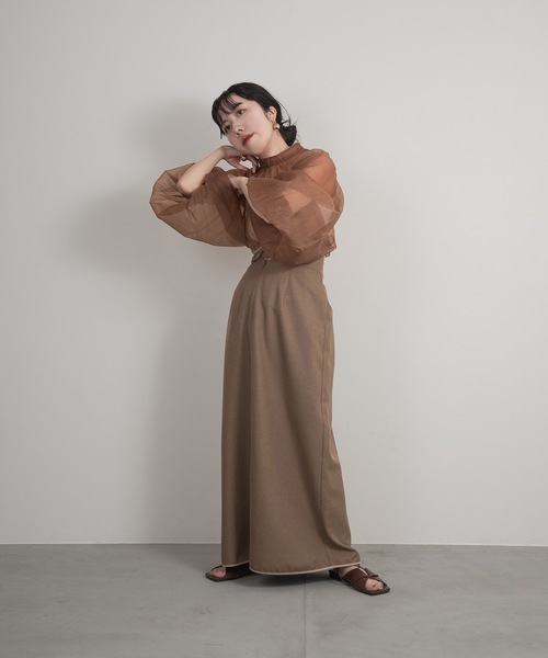 lawgy（ラウジー）の「change waist design skirt（スカート・レディース・モカ/ライトベージュ・FREE）」の10枚目の写真