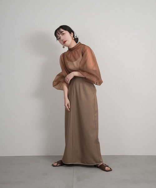 lawgy（ラウジー）の「change waist design skirt（スカート・レディース・モカ/ライトベージュ・FREE）」の11枚目の写真