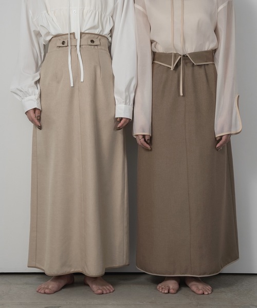 lawgy（ラウジー）の「change waist design skirt（スカート・レディース・モカ/ライトベージュ・FREE）」の12枚目の写真