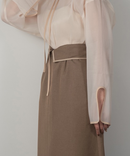 lawgy（ラウジー）の「change waist design skirt（スカート・レディース・モカ/ライトベージュ・FREE）」の7枚目の写真