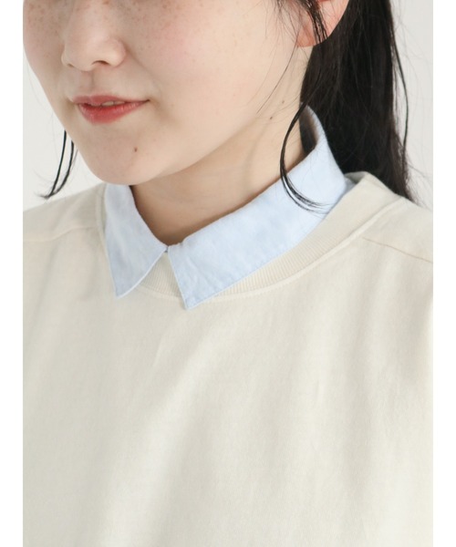 Samansa Mos2(サマンサ モスモス)の「ピグメント加工ゆるロングTシャツ(Tシャツ/カットソー・レディース・グリーン/チャコール/キナリ/イエロー・フリ-)」の10枚目の写真