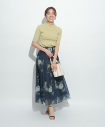 JUSGLITTY - JUSGLITTY 7分袖サイドパールワイドリブニット JUSGLITTY（ジャスグリッティー）の「7分袖サイドパールワイド