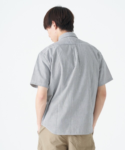 CORISCO(コリスコ)の「ヒッコリーポケット配色半袖シャツ(M1)(シャツ/ブラウス・メンズ・その他1/その他2・MEDIUM/X-LARGE/LARGE)」の4枚目の写真