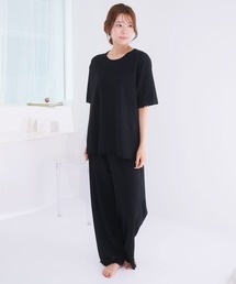 aimerfeel（エメフィール）の「【WEB限定】サマーワッフル 腹巻付き 半袖 綿混 上下セット ルームウェア セットアップ パジャマ（ルームウェア/パジャマ）」