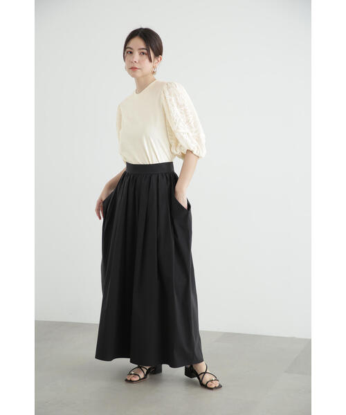 JILL STUART（ジルスチュアート）の「◆ジャガードスリーブジャージー（Tシャツ/カットソー・レディース・ホワイト/ブラック・FREE）」の14枚目の写真