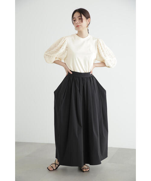 JILL STUART（ジルスチュアート）の「◆ジャガードスリーブジャージー（Tシャツ/カットソー・レディース・ホワイト/ブラック・FREE）」の15枚目の写真