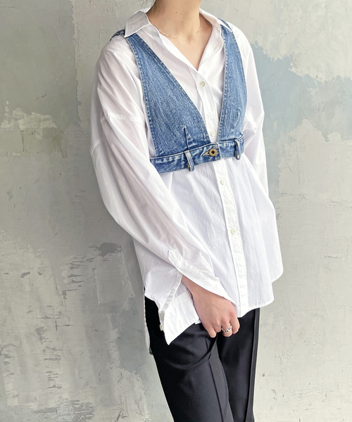 Spick & Span(スピックアンドスパン)の「5 1/2 REMAKE DENIM BUSTIER(その他トップス・レディース・ブルー系その他・FREE)」の6枚目の写真