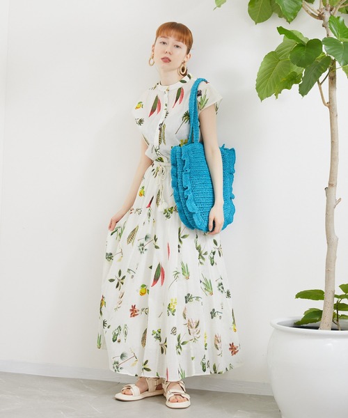 Paradise Picnic（パラダイスピクニック）の「Casselini ラウンドフリルBAG（かごバッグ・レディース・ブルー/ベージュ/ブラック・FREE）」の5枚目の写真