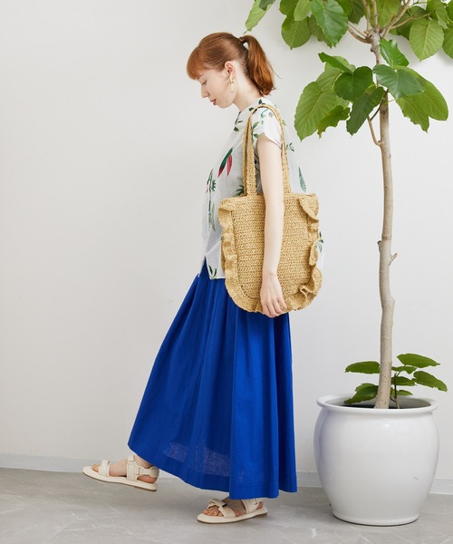 Paradise Picnic（パラダイスピクニック）の「Casselini ラウンドフリルBAG（かごバッグ・レディース・ブルー/ベージュ/ブラック・FREE）」の13枚目の写真