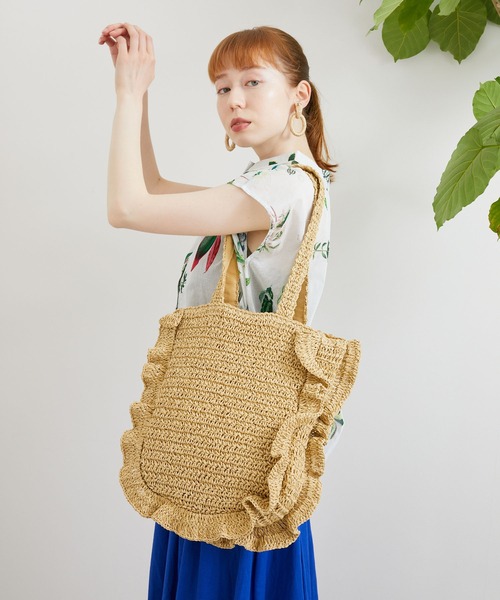 Paradise Picnic（パラダイスピクニック）の「Casselini ラウンドフリルBAG（かごバッグ・レディース・ブルー/ベージュ/ブラック・FREE）」の16枚目の写真
