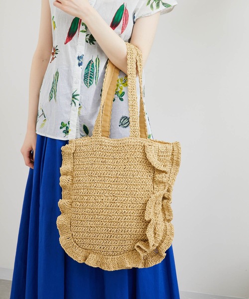 Paradise Picnic（パラダイスピクニック）の「Casselini ラウンドフリルBAG（かごバッグ・レディース・ブルー/ベージュ/ブラック・FREE）」の17枚目の写真