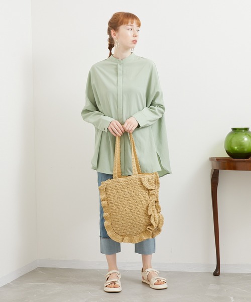 Paradise Picnic（パラダイスピクニック）の「Casselini ラウンドフリルBAG（かごバッグ・レディース・ブルー/ベージュ/ブラック・FREE）」の12枚目の写真