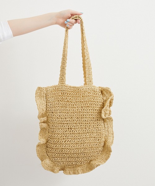 Paradise Picnic（パラダイスピクニック）の「Casselini ラウンドフリルBAG（かごバッグ・レディース・ブルー/ベージュ/ブラック・FREE）」の18枚目の写真