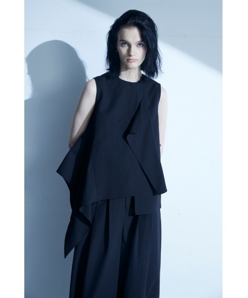 セール】【PLUS】ASYMMETRY HEM BLOUSE/【PLUS】アシンメトリーヘム