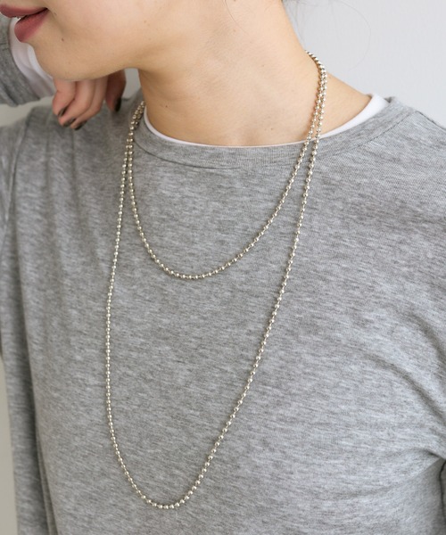 ボールチェーンロングネックレス（ネックレス）｜RIVE DROITE