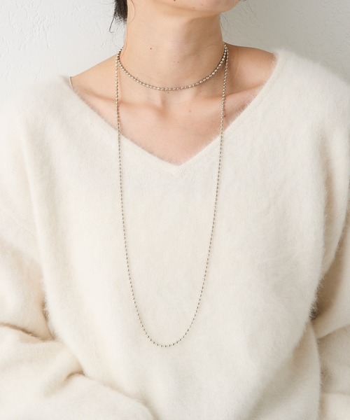 ボールチェーンロングネックレス（ネックレス）｜RIVE DROITE