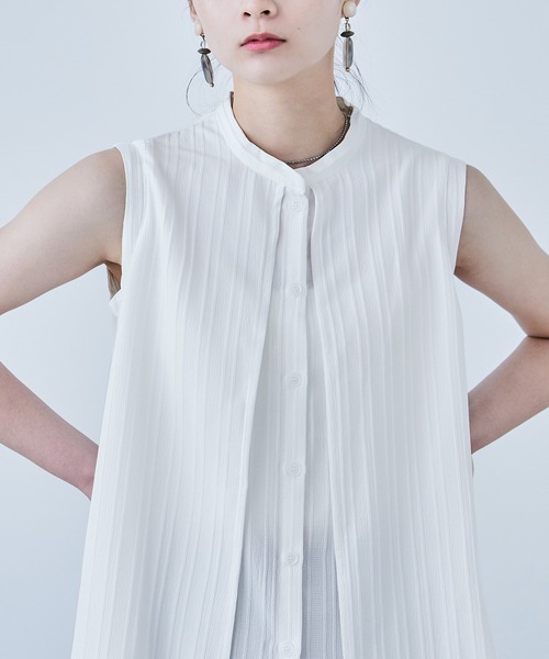 Fashion Letter(ファッションレター)の「シャドーストライプ レイヤード風ロングワンピース(ワンピース・レディース・ホワイト/ブルー/ライトベージュ/ブラック・M)」の7枚目の写真