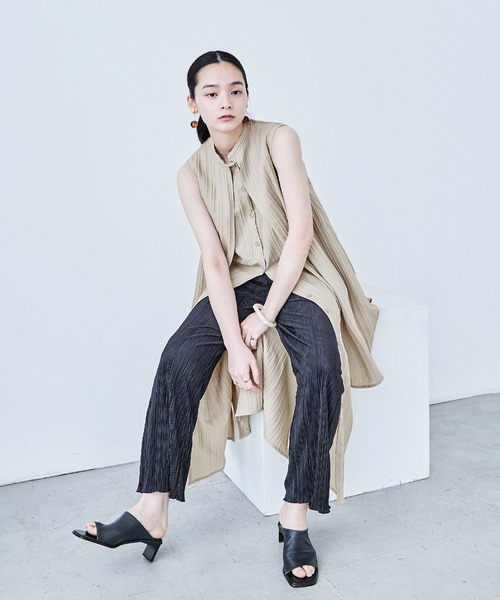 Fashion Letter(ファッションレター)の「シャドーストライプ レイヤード風ロングワンピース(ワンピース・レディース・ホワイト/ブルー/ライトベージュ/ブラック・M)」の15枚目の写真