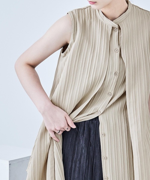 Fashion Letter(ファッションレター)の「シャドーストライプ レイヤード風ロングワンピース(ワンピース・レディース・ホワイト/ブルー/ライトベージュ/ブラック・M)」の19枚目の写真
