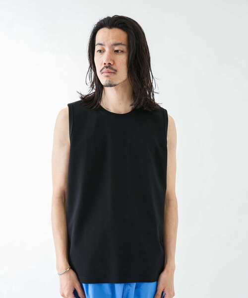 URBAN RESEARCH Sonny Label（アーバンリサーチサニーレーベル）の「コンパクトスムースポンチタンクトップ（タンクトップ・メンズ・グレー/ブラック/オフホワイト・LARGE/MEDIUM）」の4枚目の写真