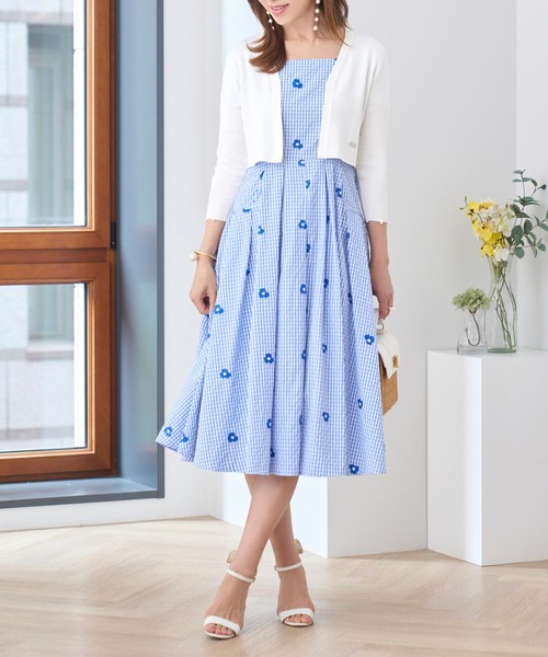 Prima Scherrer(プリマシェレル)の「袖口 ミニパール サマー ニット ボレロ Prima Scherrer(カーディガン/ボレロ・レディース・ラベンダー/ブラック/ホワイト・S/M)」の2枚目の写真