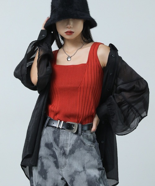 PAGEBOY（ページボーイ）の「ドライタッチシアーボリュームシャツ（シャツ/ブラウス・レディース・オフホワイト/ブラック/ブルー・FREE）」の10枚目の写真