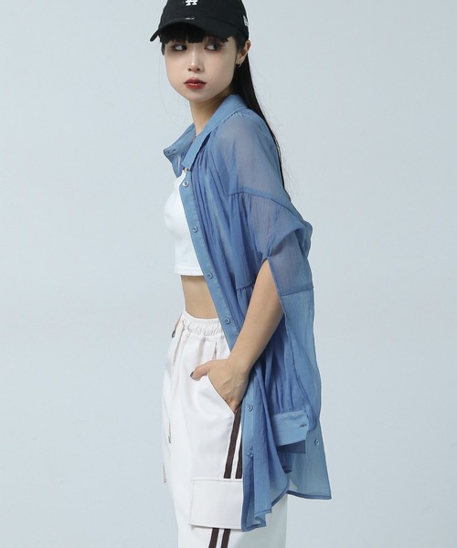 PAGEBOY（ページボーイ）の「ドライタッチシアーボリュームシャツ（シャツ/ブラウス・レディース・オフホワイト/ブラック/ブルー・FREE）」の14枚目の写真