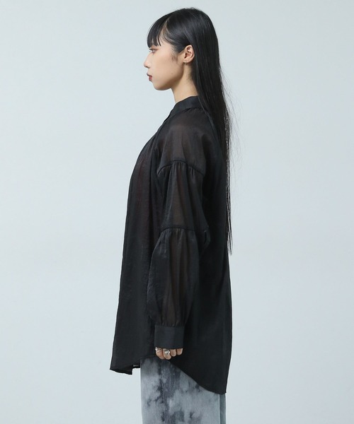 PAGEBOY（ページボーイ）の「ドライタッチシアーボリュームシャツ（シャツ/ブラウス・レディース・オフホワイト/ブラック/ブルー・FREE）」の18枚目の写真