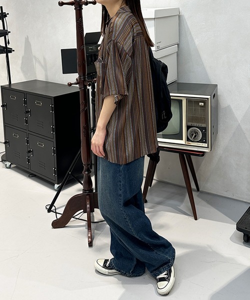 【超希少】クリームソーダ レーヨン100% 別珍 開襟シャツ オールブラック L 超希少】クリームソーダ レーヨン100% 別珍 開襟シャツ オール