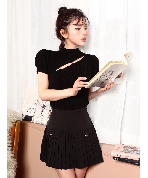 【完売品】【美品】Darich フロントオープンリブニットトップス blk ダーリッチ Darich フロントオープンリブニットトップス