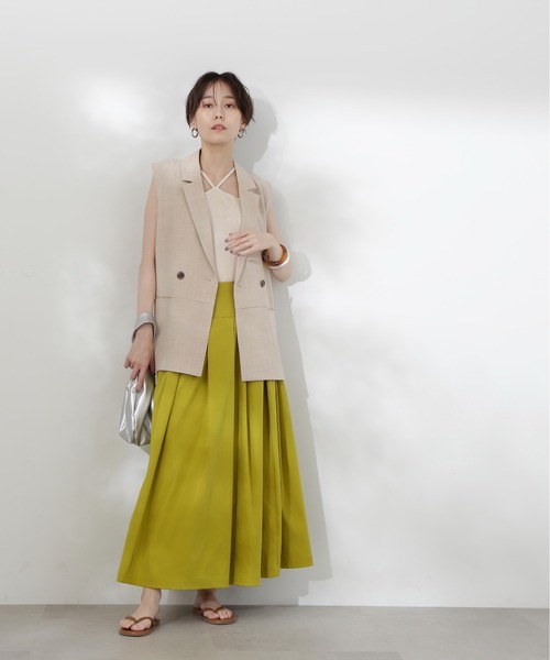 N.(N. Natural Beauty Basic)(エヌエヌナチュラルビューティーベーシック)の「◆ホルターネックニット(キャミソール・レディース・ホワイト×ブラック/ブラック/オフホワイト・MEDIUM)」の6枚目の写真