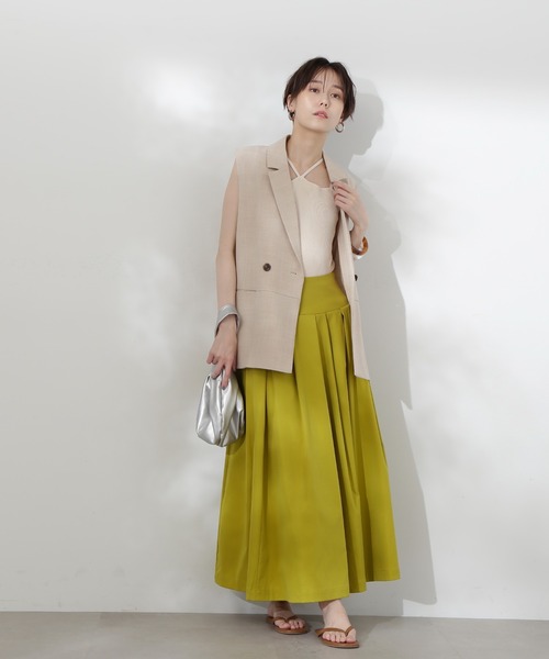 N.(N. Natural Beauty Basic)(エヌエヌナチュラルビューティーベーシック)の「◆ホルターネックニット(キャミソール・レディース・ホワイト×ブラック/ブラック/オフホワイト・MEDIUM)」の8枚目の写真